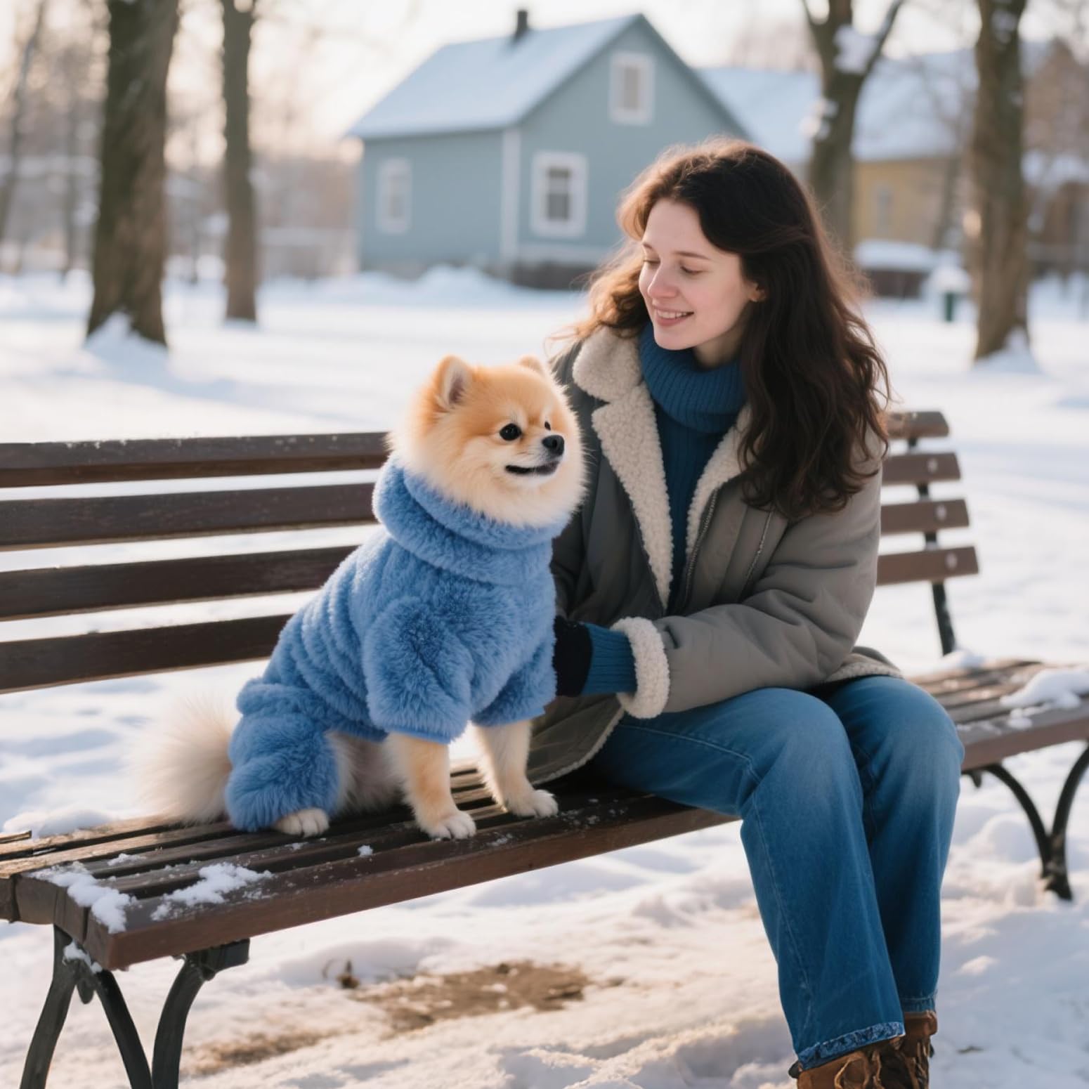 Idepet Velvet dog pajamas pullover design enables quick outfit changes in winter.