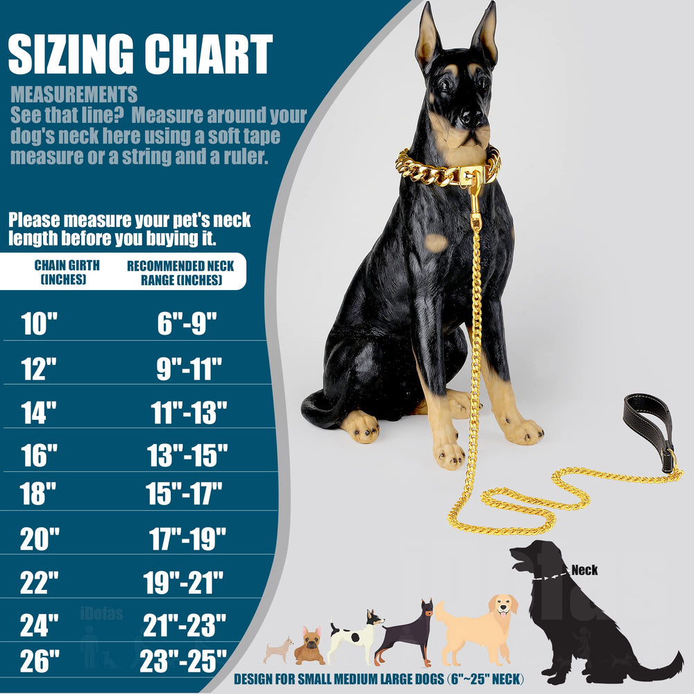 iDofas Gold Dog Chain Collar metal box packaging emphasizes premium presentation.