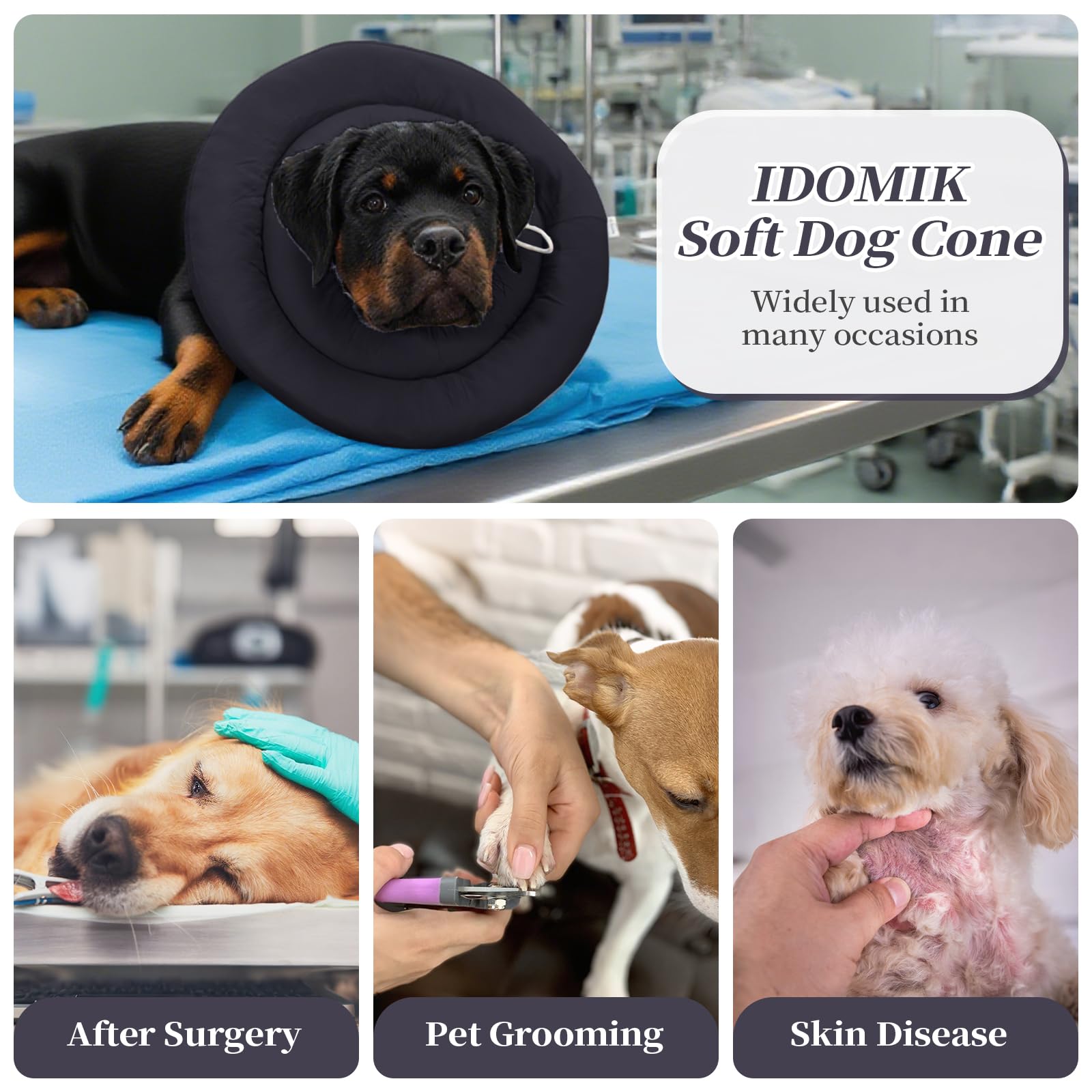 IDOMIK sleep-friendly cone doubles as neck pillow for pets