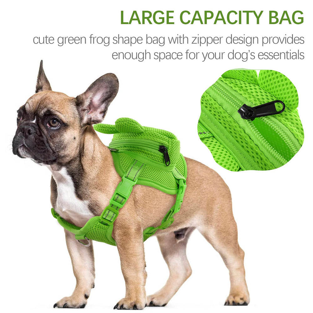 IDOMIK dog backpack frog-back view with durable design for outdoor use
