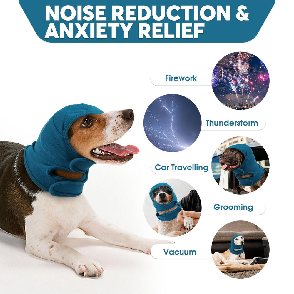 IDOMIK dog ear cover during travel helps reduce car ride stress.