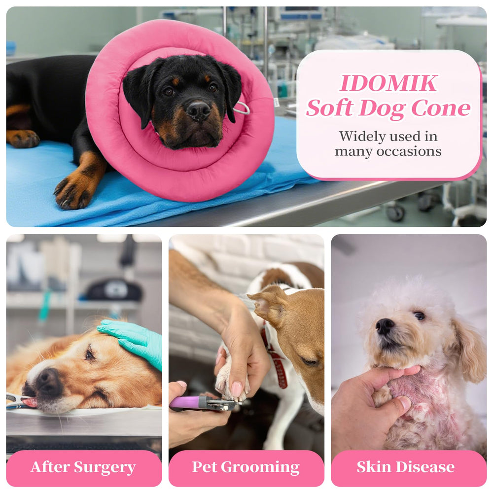 IDOMIK dog recovery collar pet comfort sleep support after surgery.