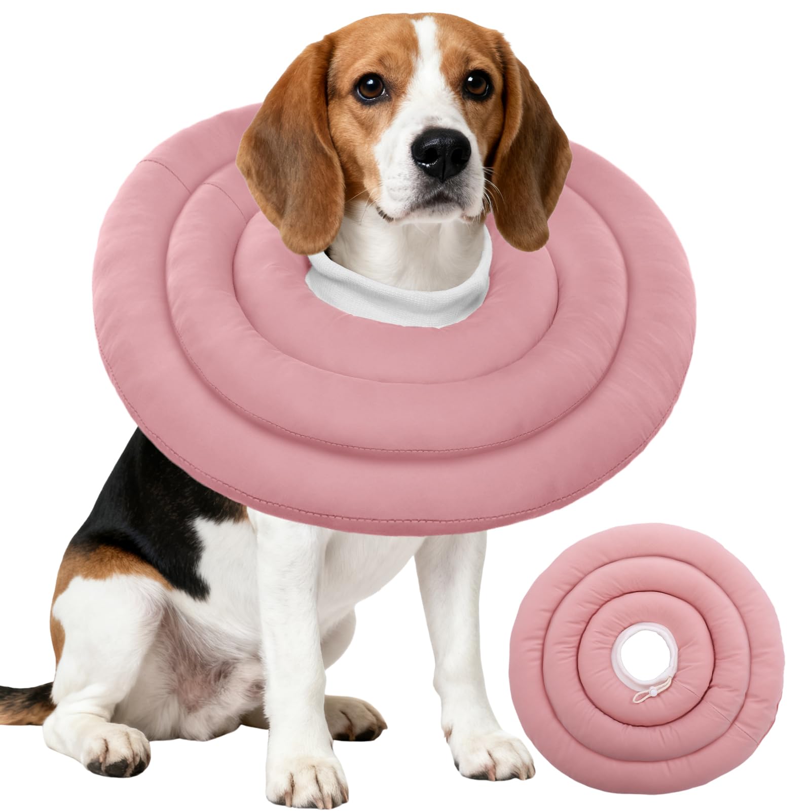 IDOMIK dog recovery collar pink XL worn for post-surgery protection