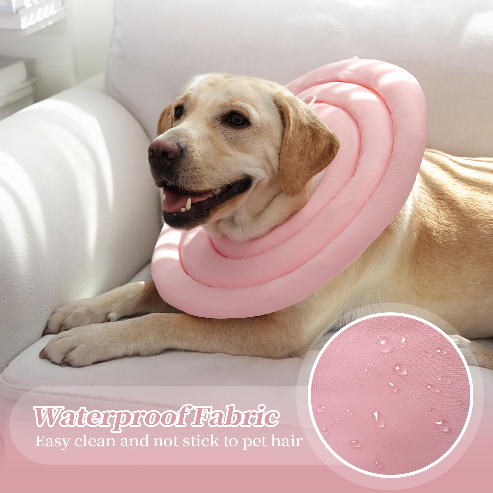 IDOMIK Dog Recovery Collar waterproof material demonstrates easy cleaning and water resistance