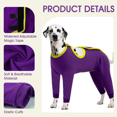 IDOMIK dog recovery suit adjustable closures highlight easy on-off and fit customization.