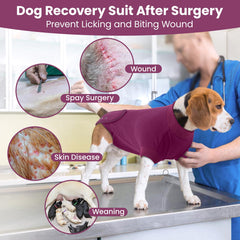 IDOMIK Dog Recovery Suit breathable-fabric closeup highlights soft cotton-spandex blend.