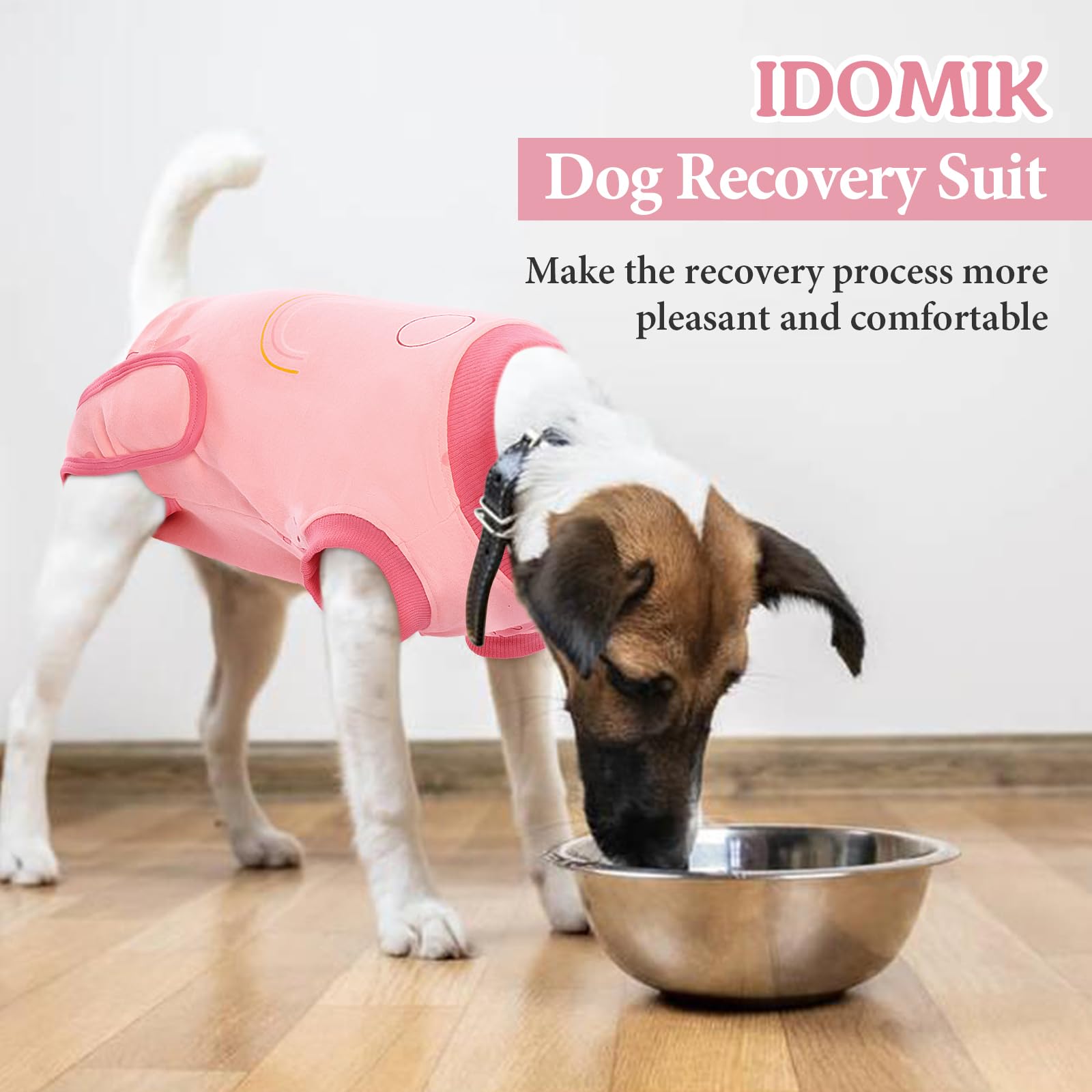IDOMIK recovery suit on display with color options and packaging