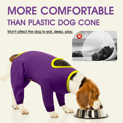 IDOMIK dog recovery suit soft material close-up emphasizes breathable cotton-spandex blend.