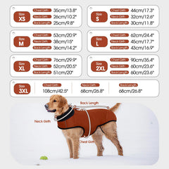IDOMIK dog winter coat back view with reflective strip for safer night walks