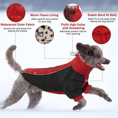 IDOMIK dog winter coat back zipper allows easy on-off while staying warm