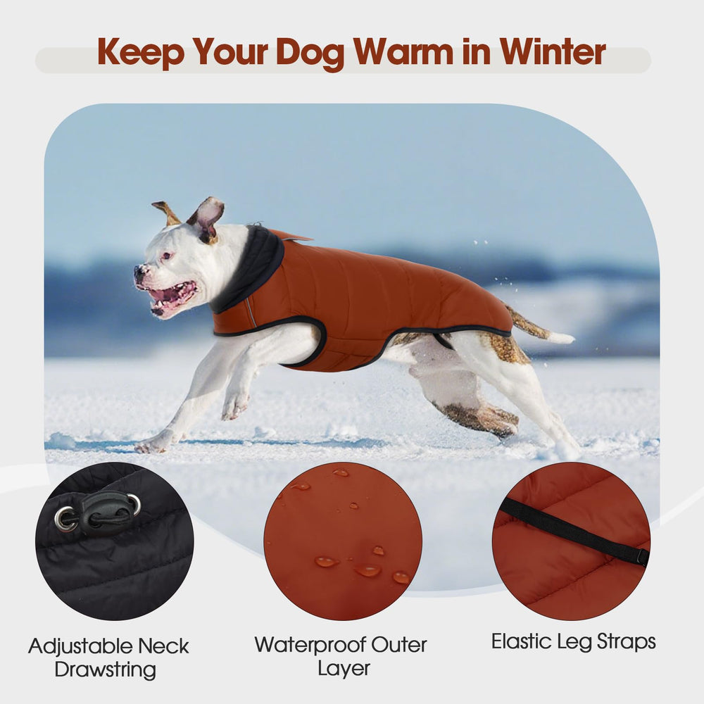 IDOMIK dog winter coat harness hole enables easy leash attachment