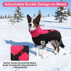 IDOMIK Dog Winter Coat high collar highlights neck protection and wind blocking in chilly winds