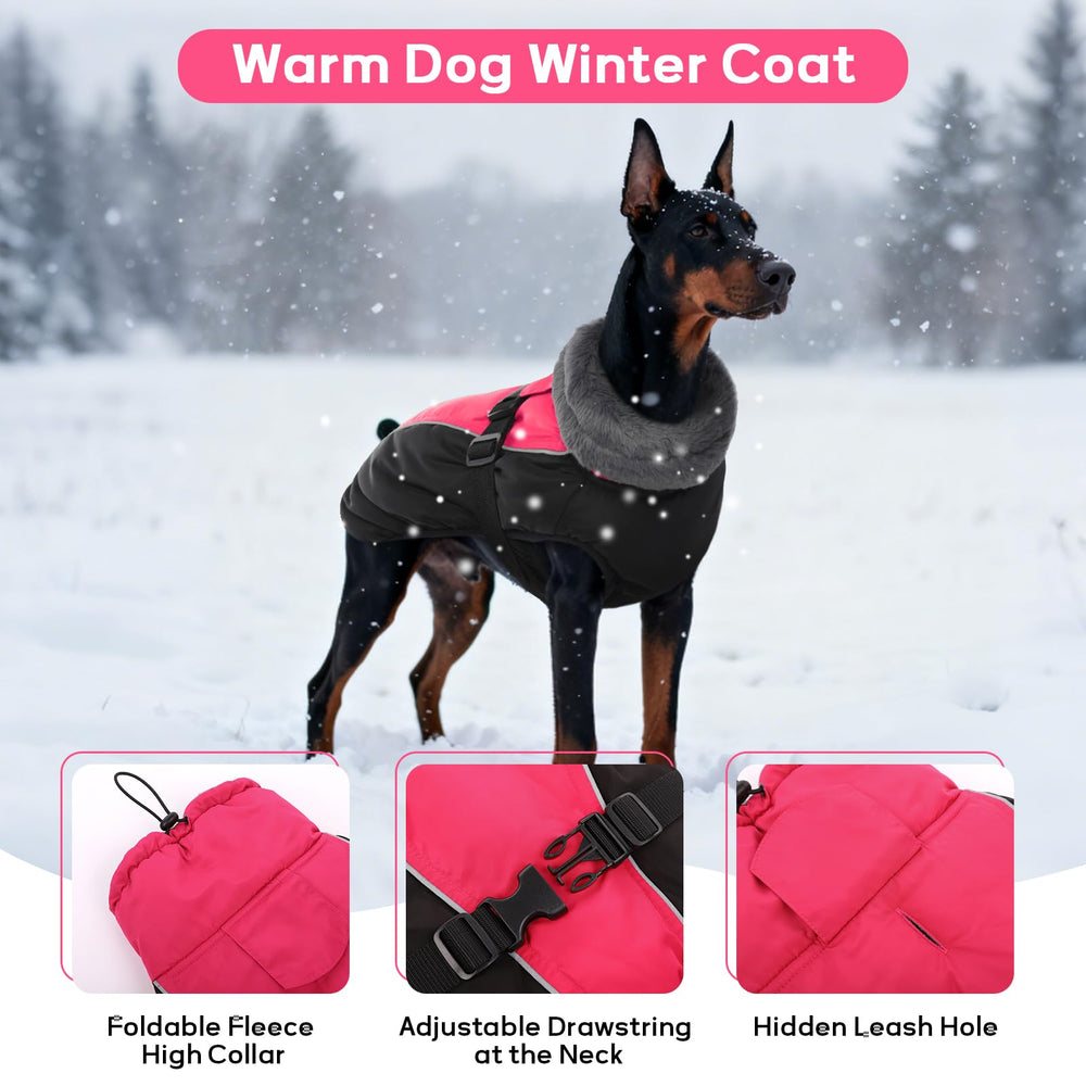 IDOMIK Dog Winter Coat side with adjustable buckle demonstrates easy on-off and secure fit