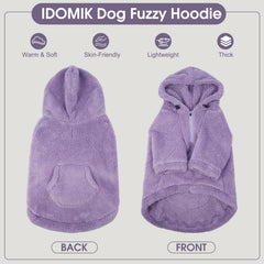 IDOMIK fuzzy dog sweater back pocket for snacks or bags during walks