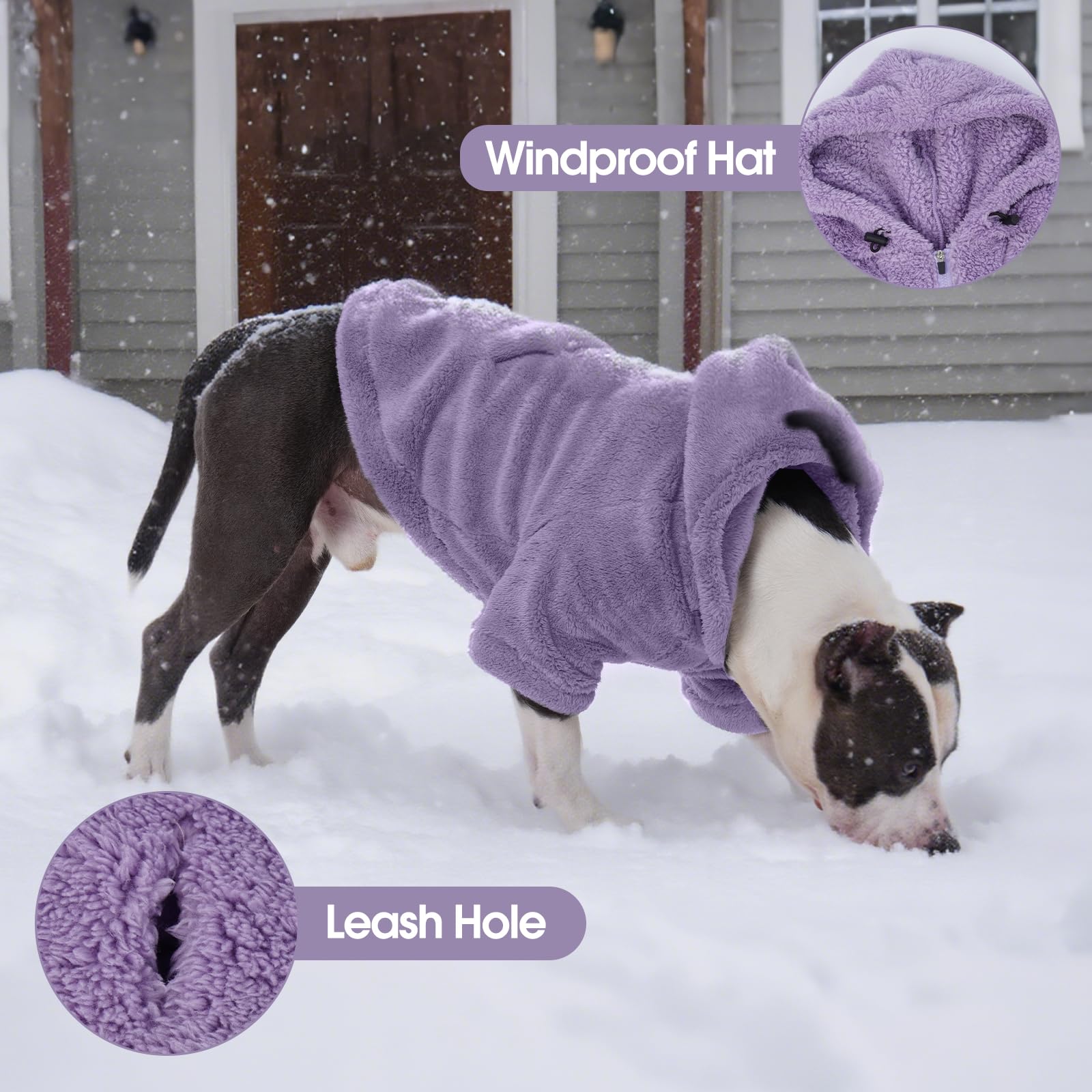 IDOMIK fuzzy dog sweater wide-vision design maintains visibility during strolls