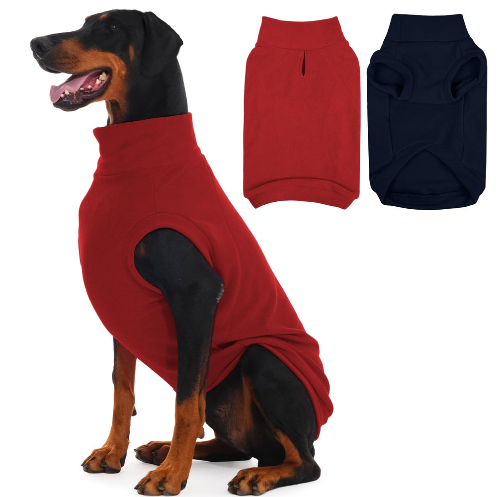 IECOii 2Pack 3XL dog sweater blue pullover keeps large dogs warm during chilly walks.
