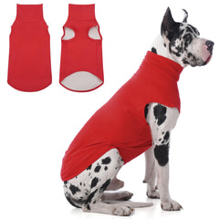IECOii 4XL dog sweater red-turtleneck showcasing cozy stretch fleece for secure fit during cold walks