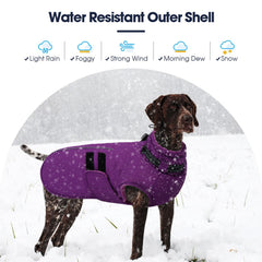 IECOii big dog winter coat plush-fleece lining delivers warm, cozy insulation without bulk