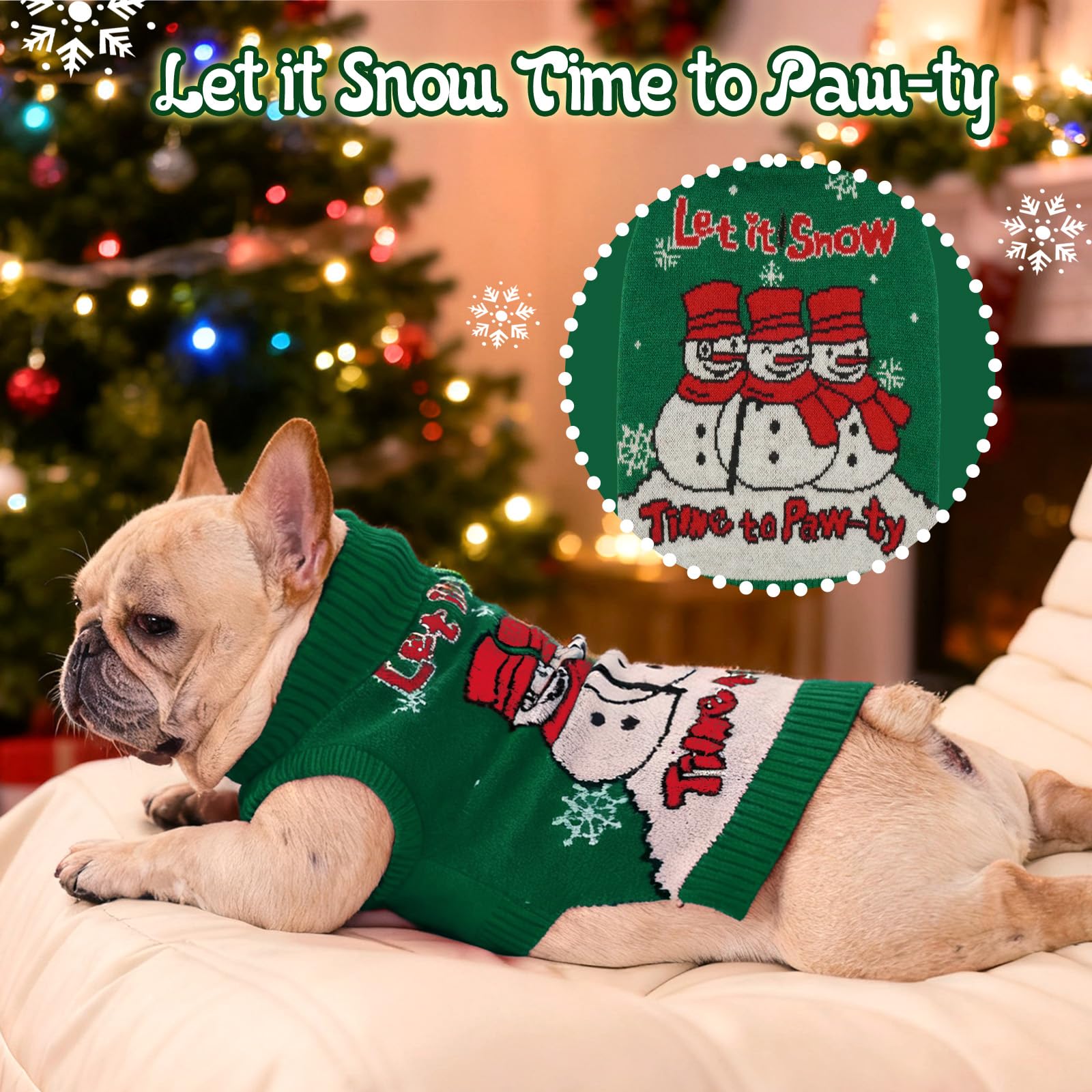 IECOii sweater with snowman print for festive photo moments