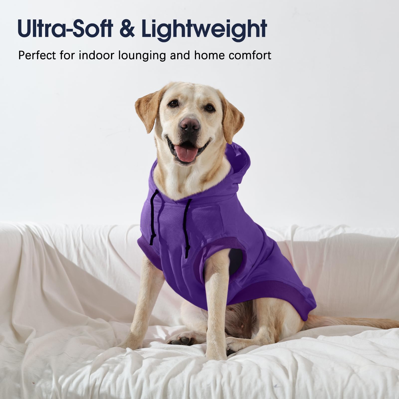 IECOii dog hoodie purple pull-over design for easy on and off.