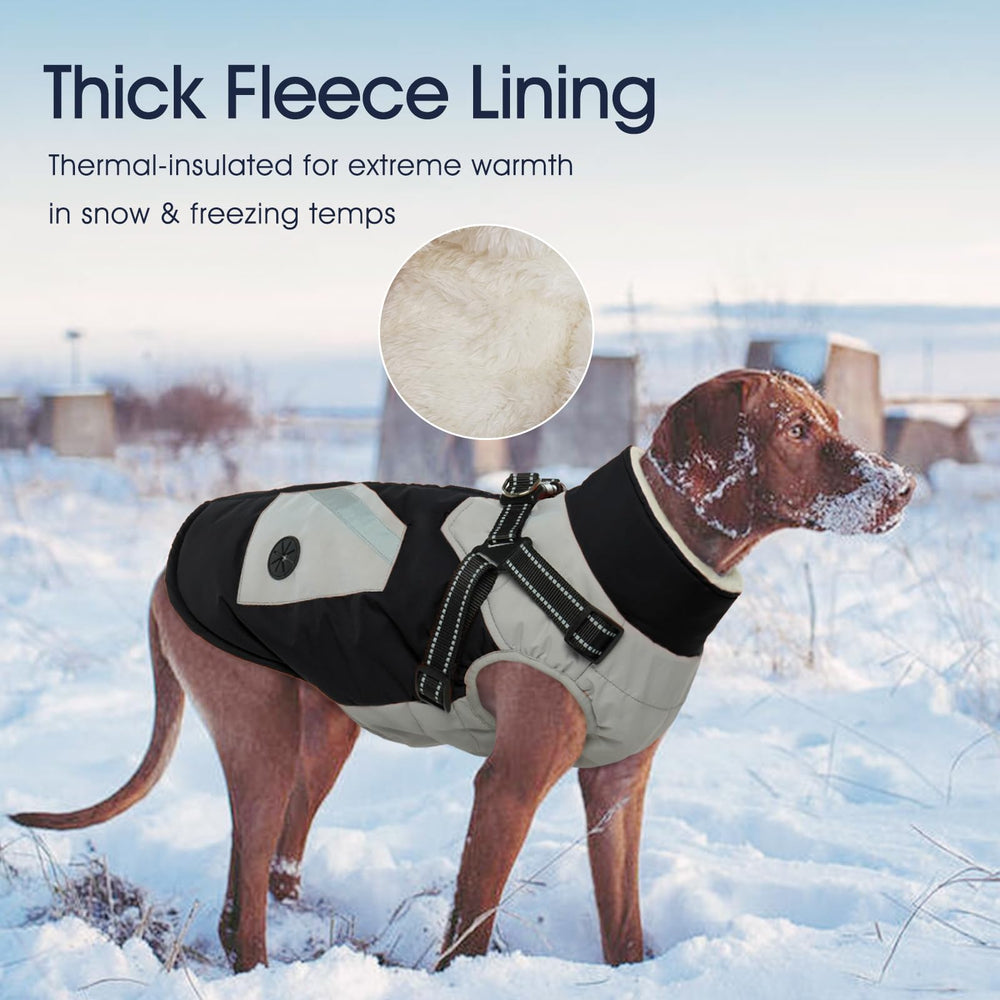 IECOii dog jacket back pockets for snacks, keys or waste bags