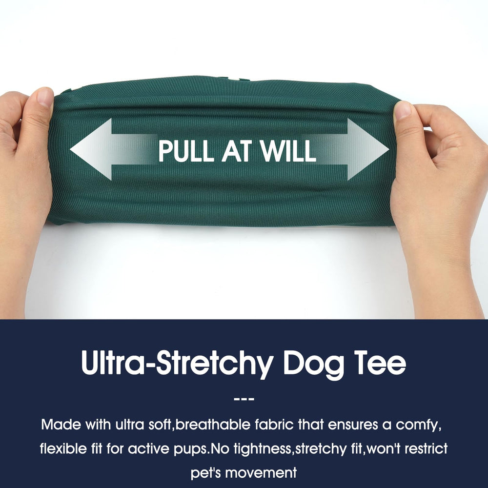 IECOii dog shirt stretchy-fit action demonstrates easy wear and unrestricted running