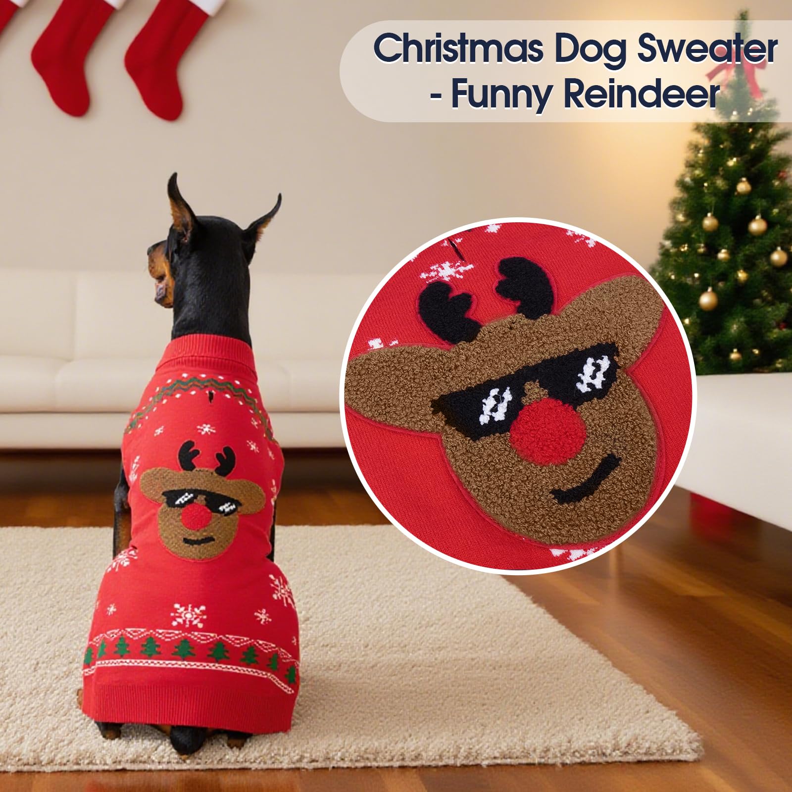 IECOii dog sweater back leash hole for secure outdoor leash access.