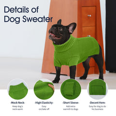 IECOii dog sweater green fabric closeup reveals soft, skin-friendly knit.