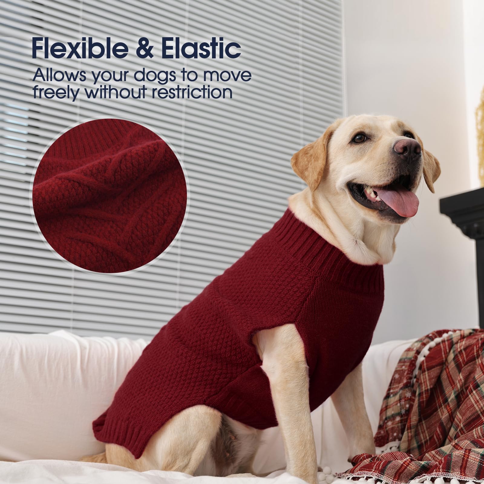 IECOii dog sweater high abdomen opening enables quick bathroom breaks