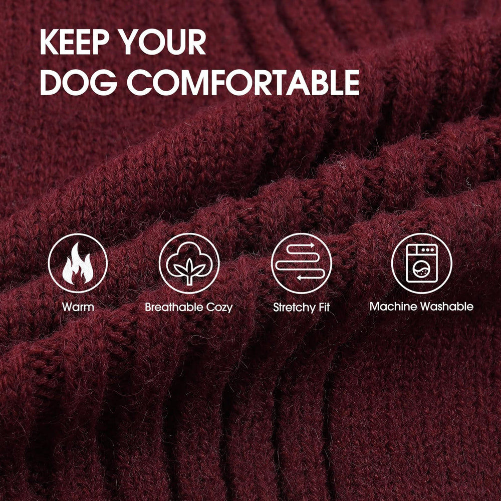 IECOii dog sweater knit texture closeup highlights soft, stretchy fabric for easy wearing