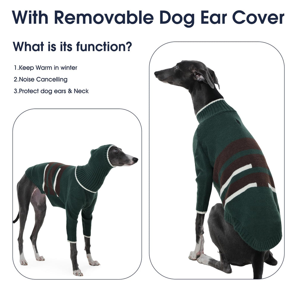 IECOii Dog sweater with leash hole back view shows warmth while attaching a harness