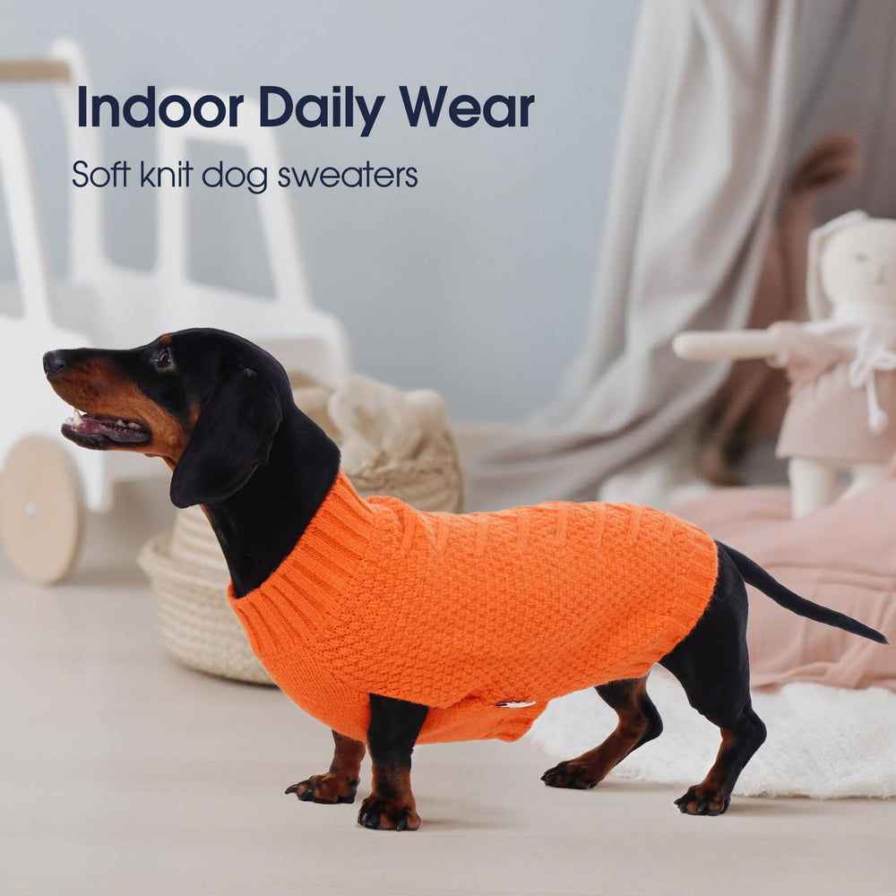 IECOii dog sweater orange holiday-ready wear for festive occasions