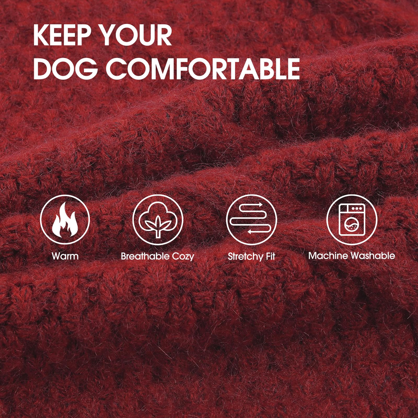 IECOii dog sweater sleeveless design eases on-off