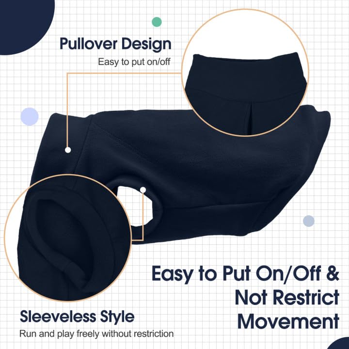 IECOii dog sweater stretchy fleece material for flexible movement
