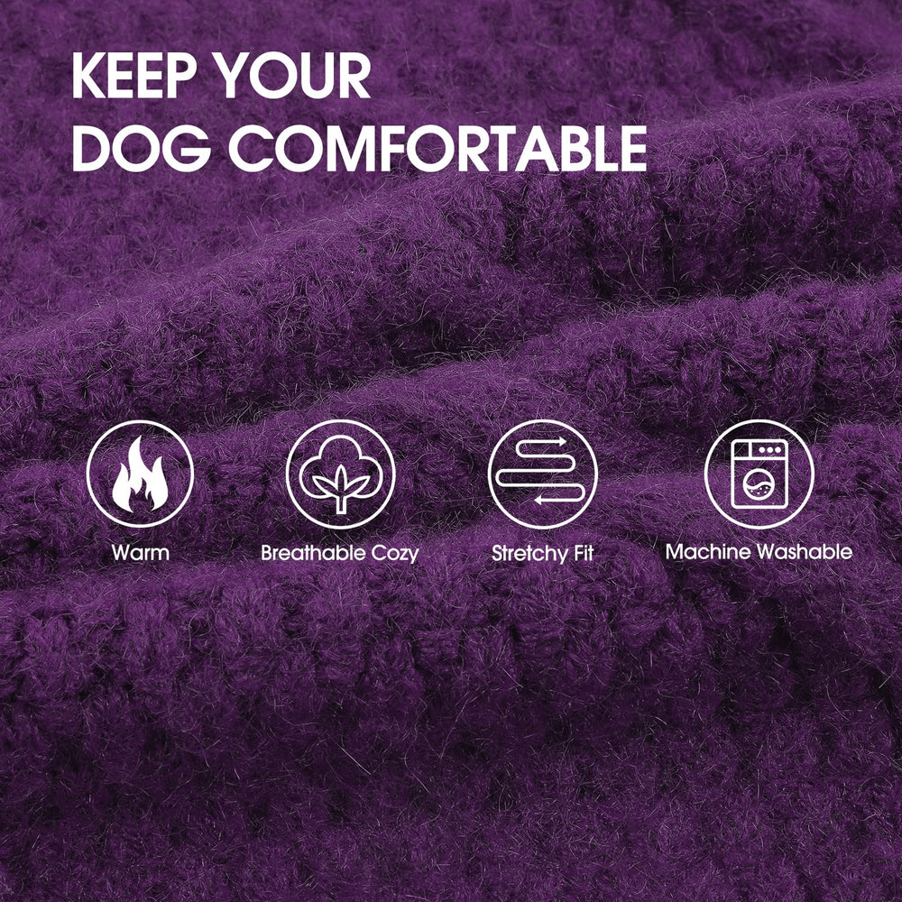 IECOii easy-pull-on dog sweater with stretchy neckline for quick dressing