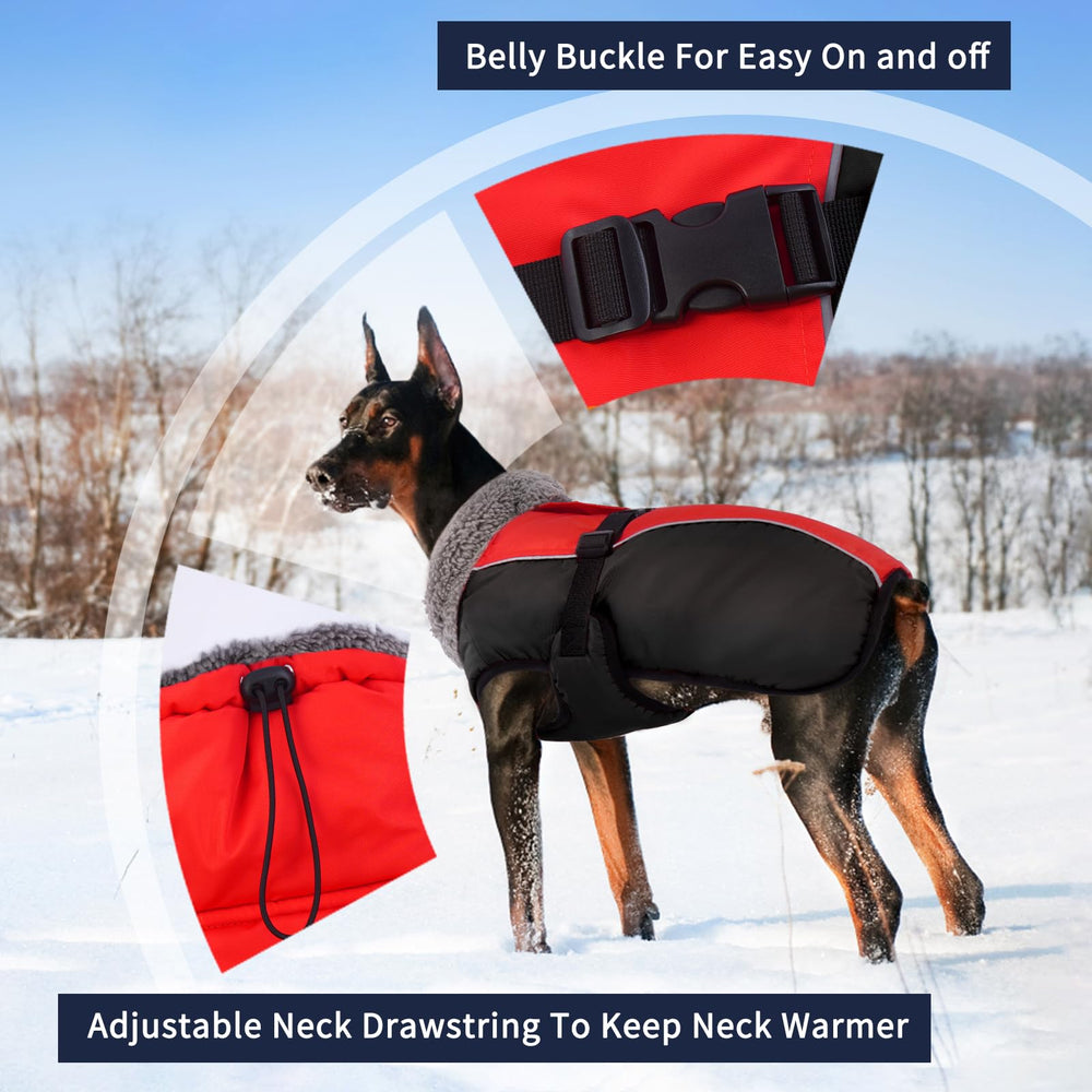 IECOii extra warm dog coat back with reflective strip improves nighttime visibility