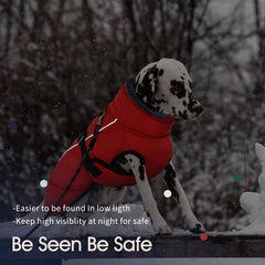 IECOii Extra Warm Dog Coat hidden leg straps keep coat secure during play
