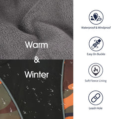 IECOii Extra Warm Dog Coat windproof fabric protecting against wind and light rain