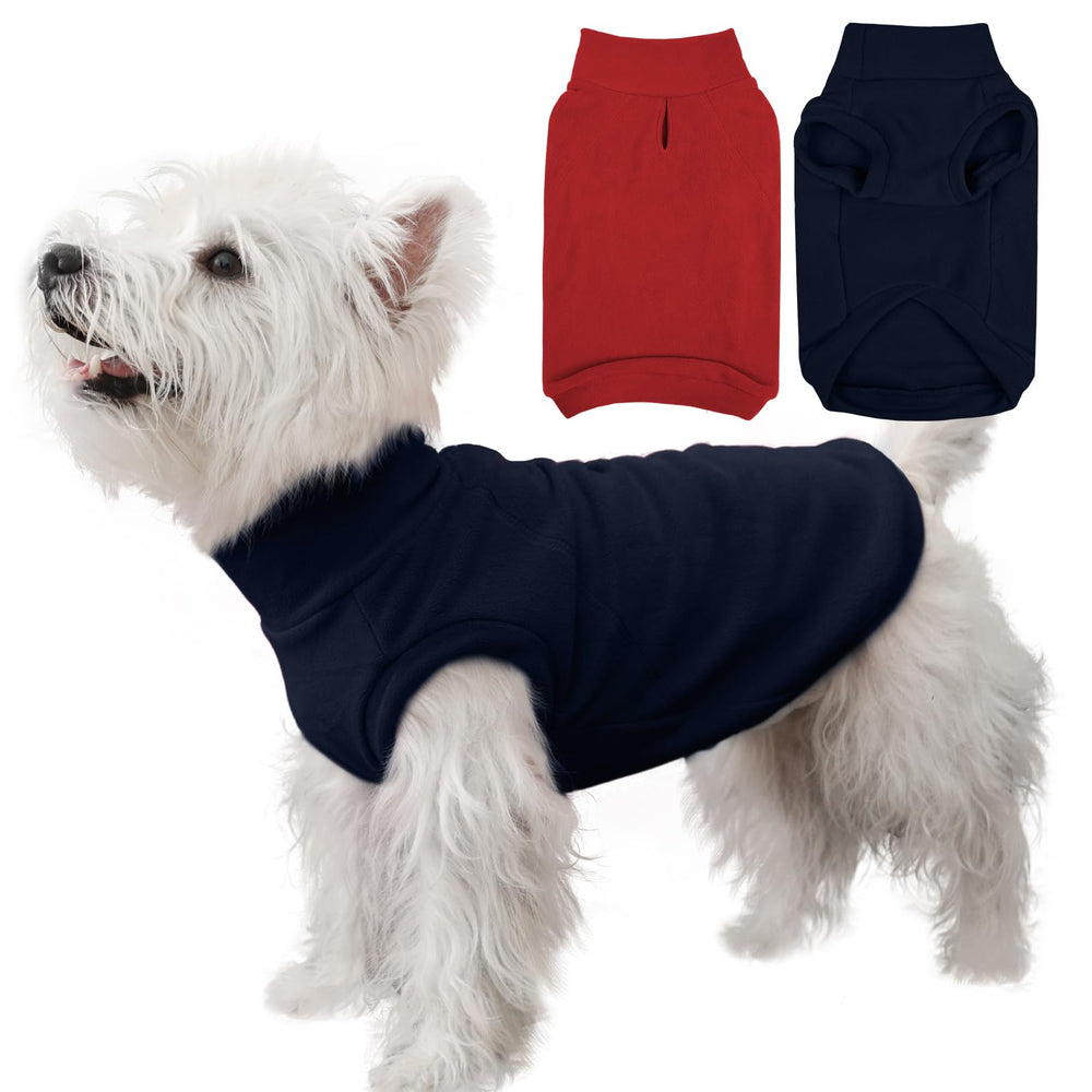 IECOii fleece dog sweater blue back view for cozy outdoor wear