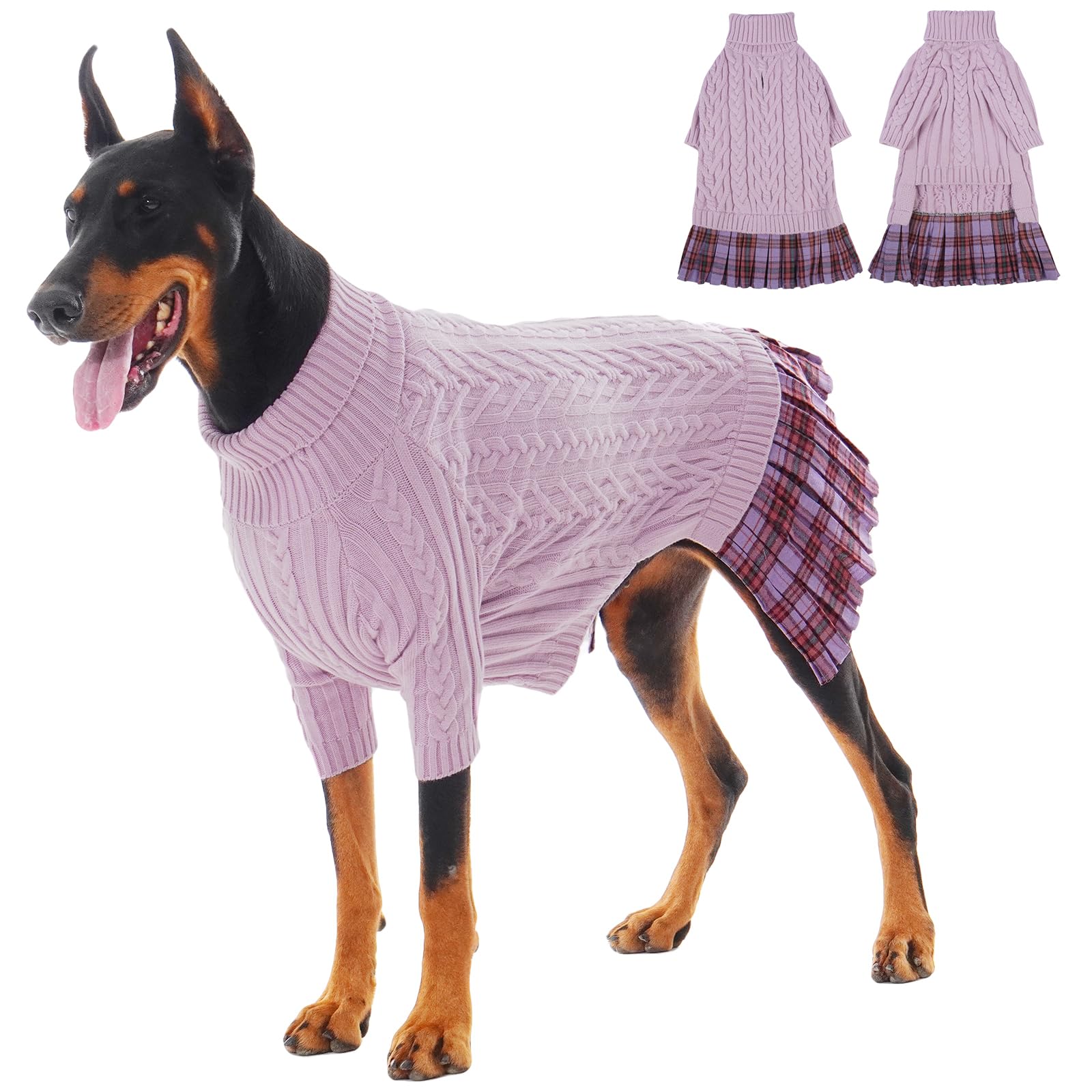 IECOii Girl XXXL sweater front view highlights warm knit and festive purple color