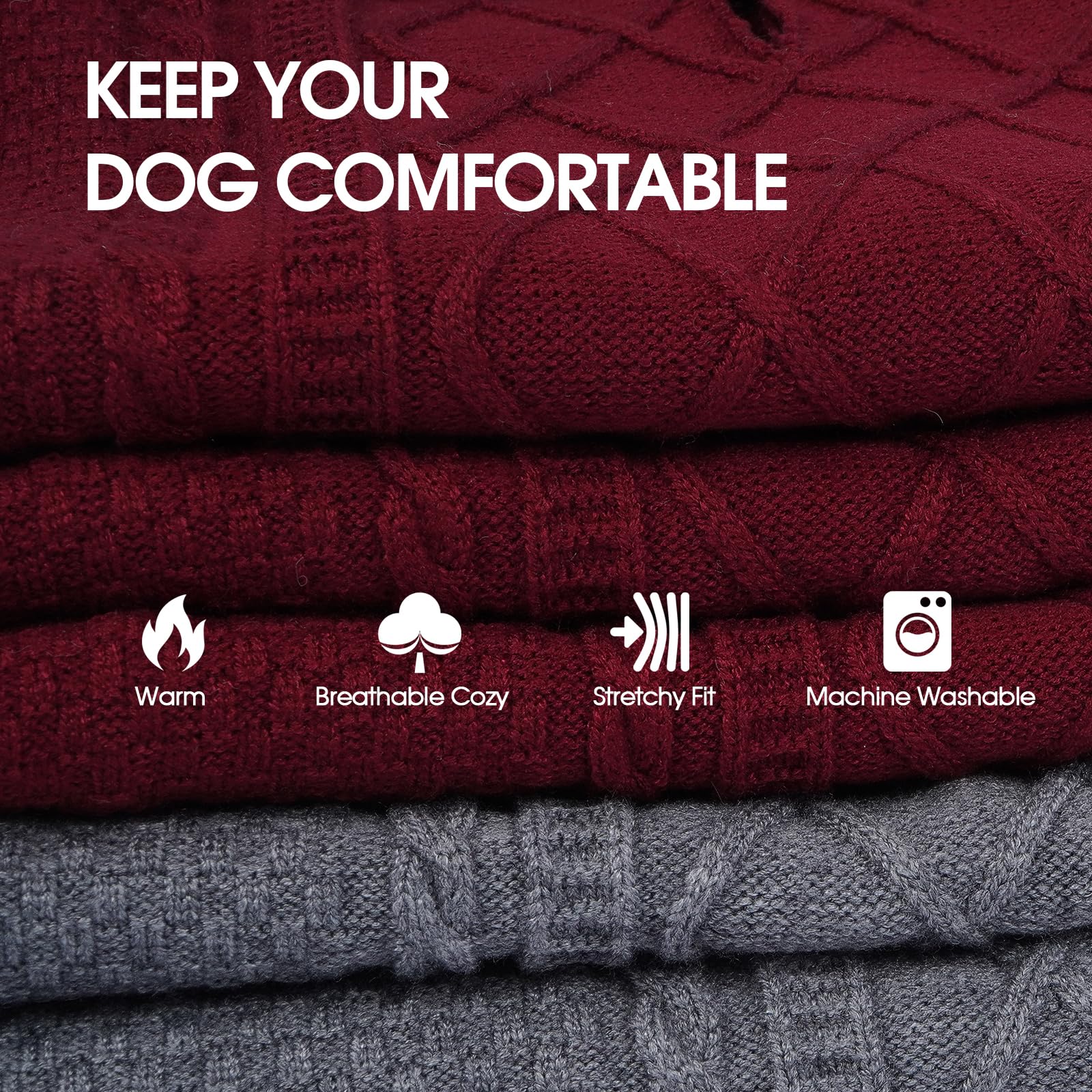 IECOii dog sweater leash hole design for easy walks