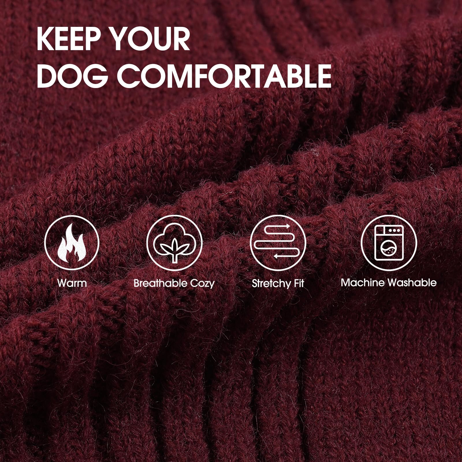IECOii Great Dane Sweater side profile shows turtleneck and cozy knit for chilly days.