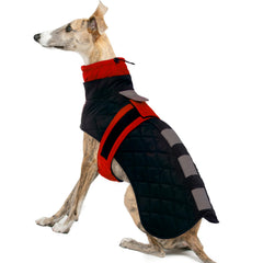 IECOii Greyhound Cozy Fleece Jumper front view in red for warmth and fit