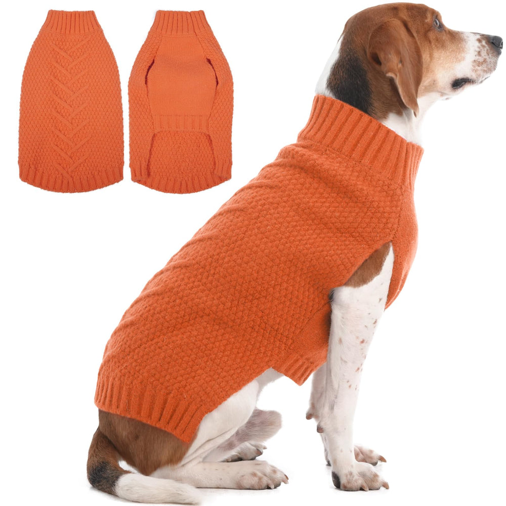 IECOii large dog sweater orange Arctic velvet fabric warmth for cold days.