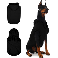 IECOii large dog sweatshirt hoodie black on dog offers lightweight warmth for outdoor walks
