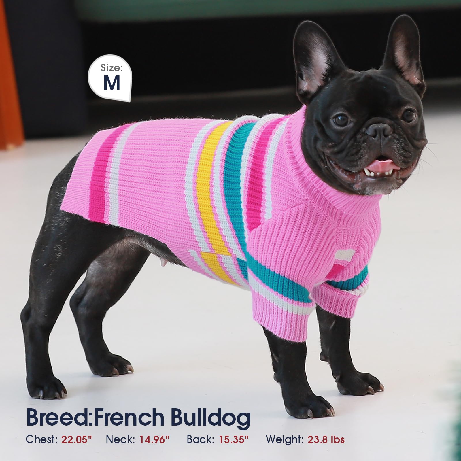 IECOii pullover dog sweater easy on/off for quick outfits.