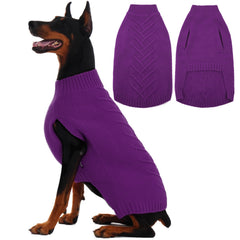 IECOii purple 2XL dog sweater on a large dog for winter warmth
