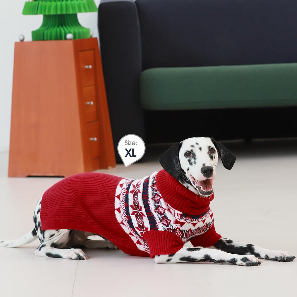 IECOii red dog sweater festive option for holidays and photo opportunities.