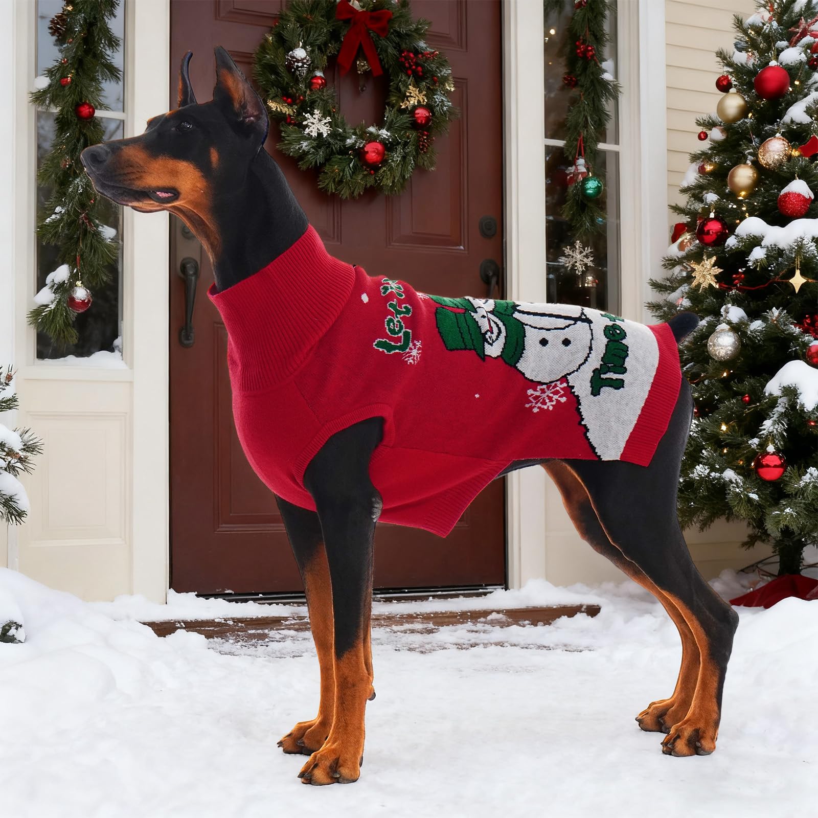 IECOii red snowflake knit showcases cozy warmth for outdoor adventures