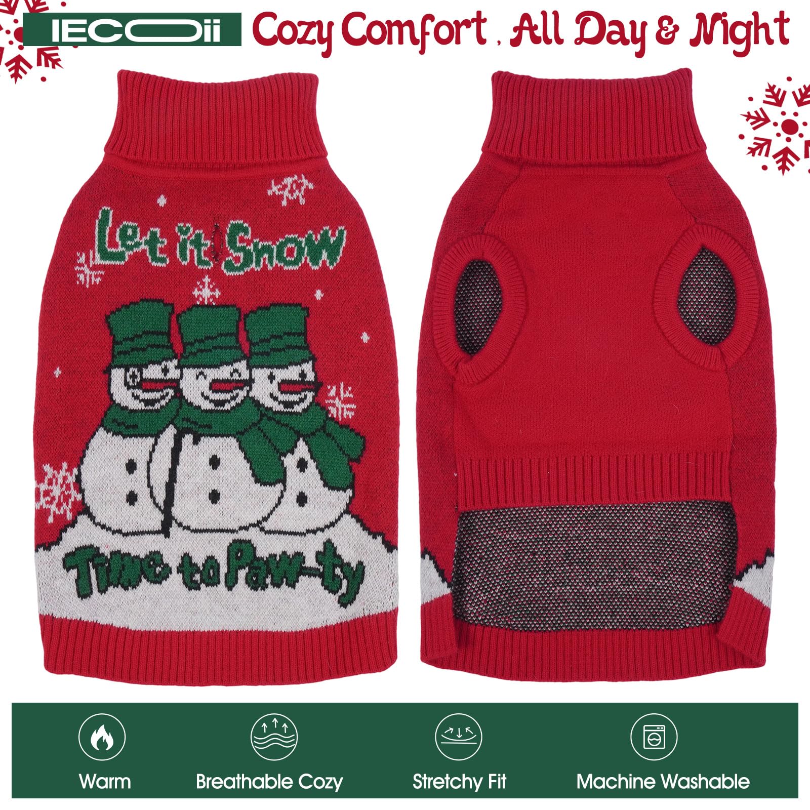 IECOii snowman-print knitwear adds festive charm for holiday photos